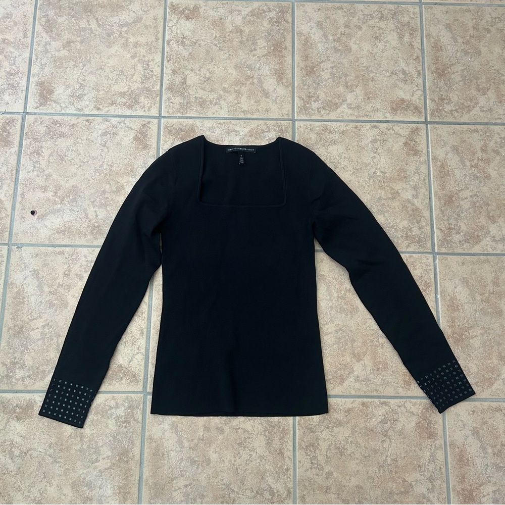 White House Black Market Black Long Sleeve Blouse